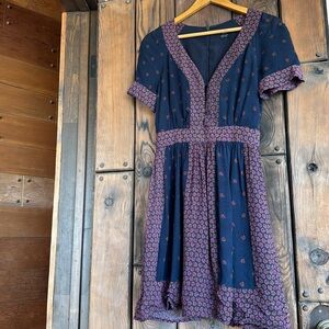 French Connection Blue Floral Dress 4